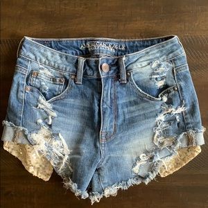 AE high rise festival shortie sequin pockets